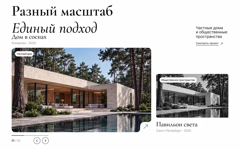 Готовый опубликованный лендинг в браузере